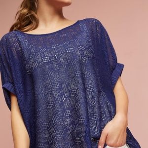 Anthropologie Akemi + Kin Blue Bratton Lace Top